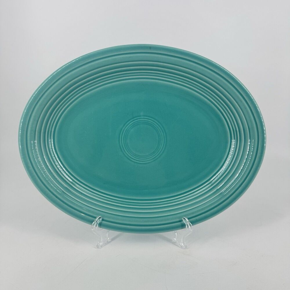 Vintage Fiesta Turquoise Oval Platter 11 3/8” HLC Homer Laughlin Fiestaware USA